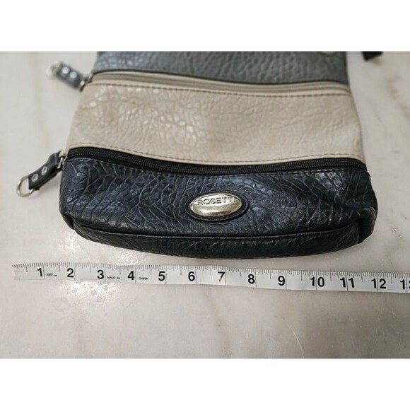 Rosetti Black Brown Faux Leather Crossbody / Shoulder Bag Purse - Picture 3 of 7